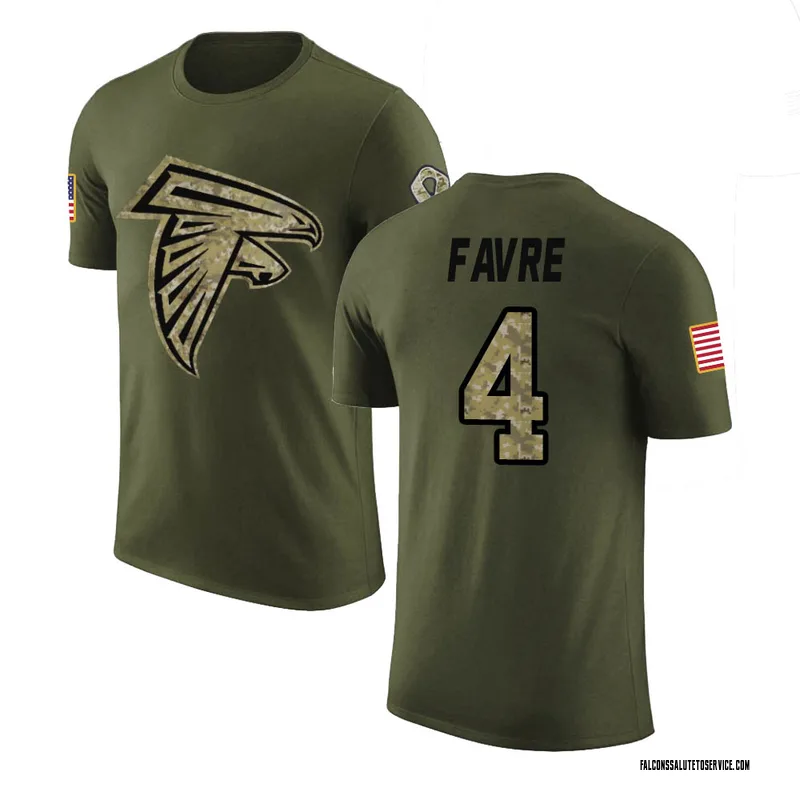 Youth Brett Favre Atlanta Falcons Legend Olive Salute to Service T-Shirt