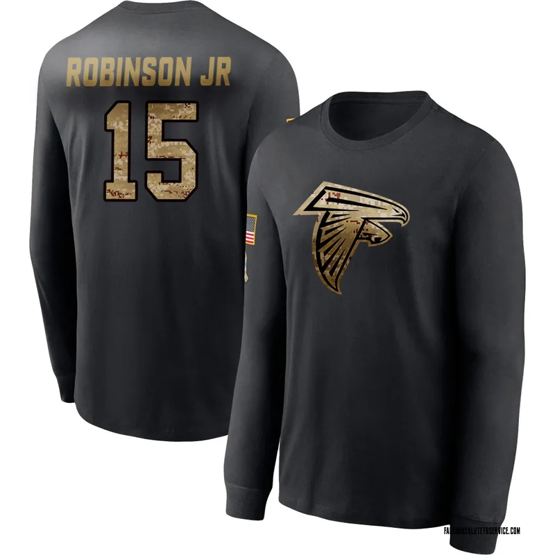 Youth Brian Robinson Jr. Atlanta Falcons Black 2020 Salute To Service Sideline Performance Long Sleeve T-Shirt