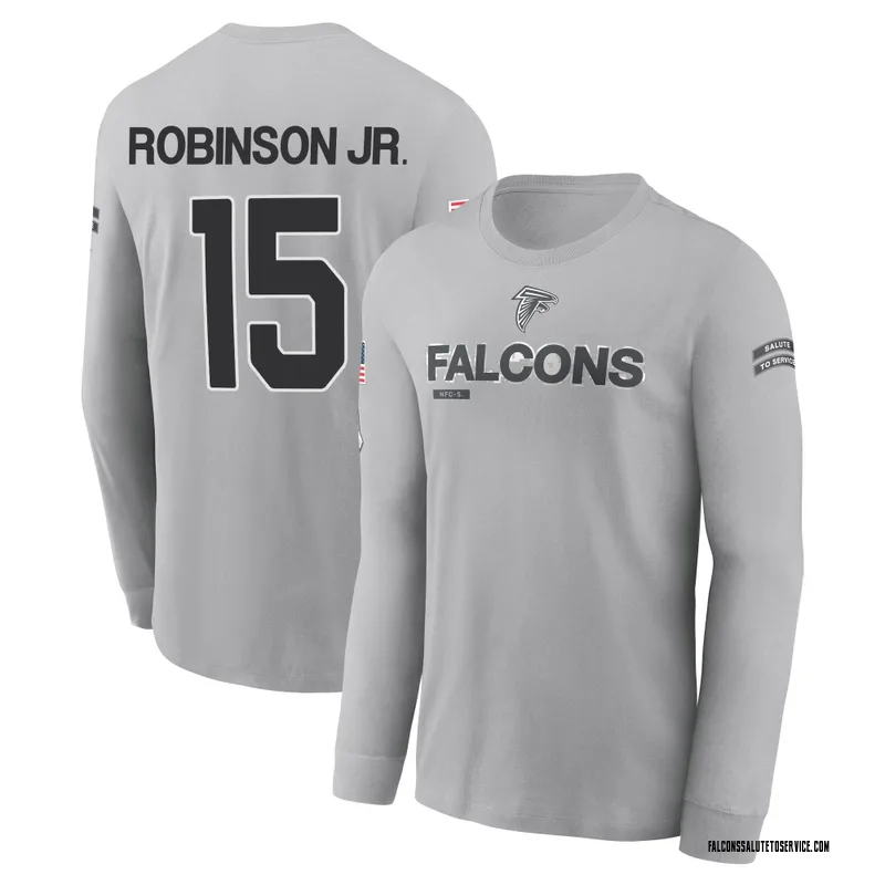 Youth Brian Robinson Jr. Atlanta Falcons Gray 2024 Salute to Service Long Sleeve T-Shirt