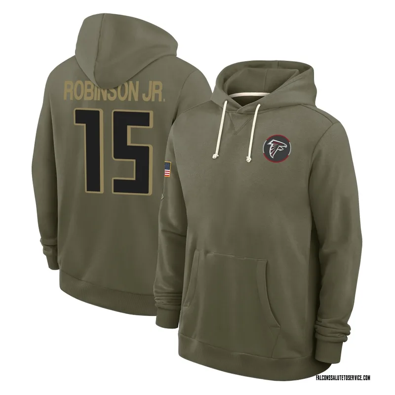 Youth Brian Robinson Jr. Atlanta Falcons Olive 2025 Salute to Service Hoodie
