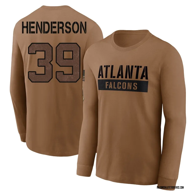Youth C.J. Henderson Atlanta Falcons Brown 2023 Salute To Service Long Sleeve T-Shirt