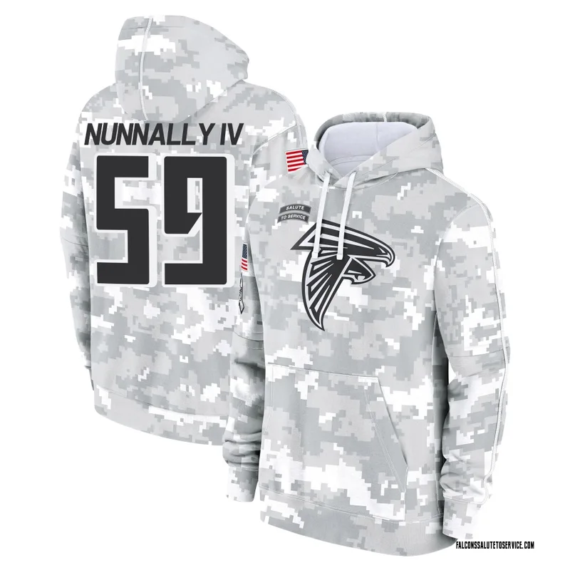 Youth CJ Nunnally IV Atlanta Falcons Camo Arctic 2024 Salute to Service Club Fleece Pullover Hoodie