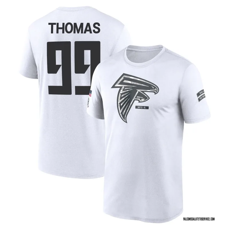 Youth Cameron Thomas Atlanta Falcons Legend White 2024 Salute to Service Performance T-Shirt