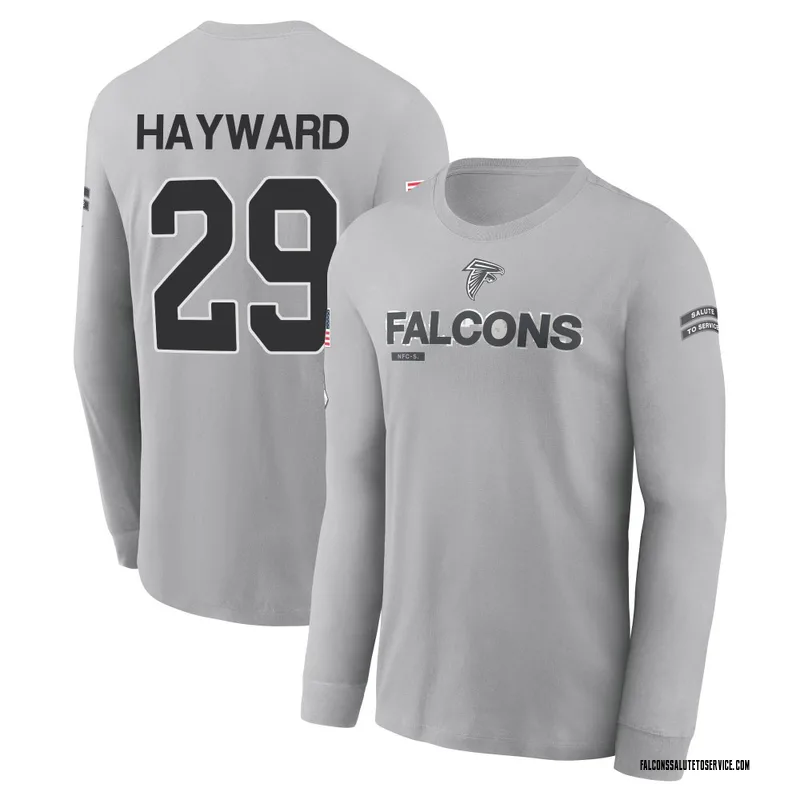 Youth Casey Hayward Atlanta Falcons Gray 2024 Salute to Service Long Sleeve T-Shirt