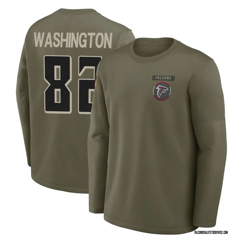 Youth Casey Washington Atlanta Falcons Olive 2025 Salute to Service Sideline Coaches Long Sleeve T-Shirt