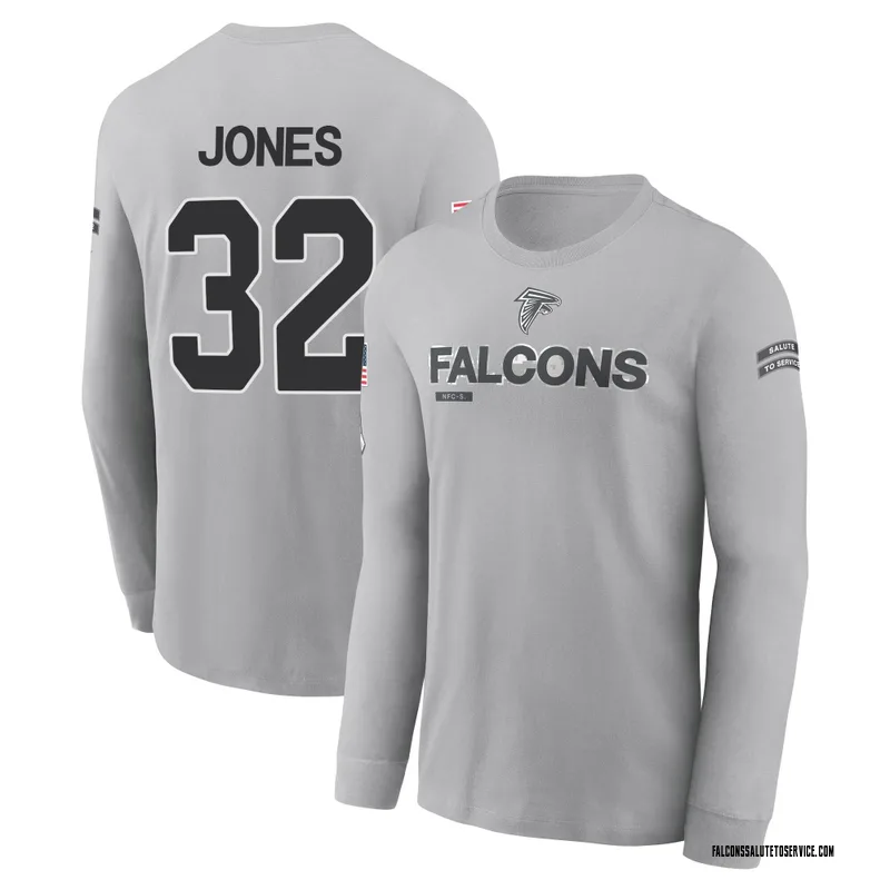 Youth Cash Jones Atlanta Falcons Gray 2024 Salute to Service Long Sleeve T-Shirt