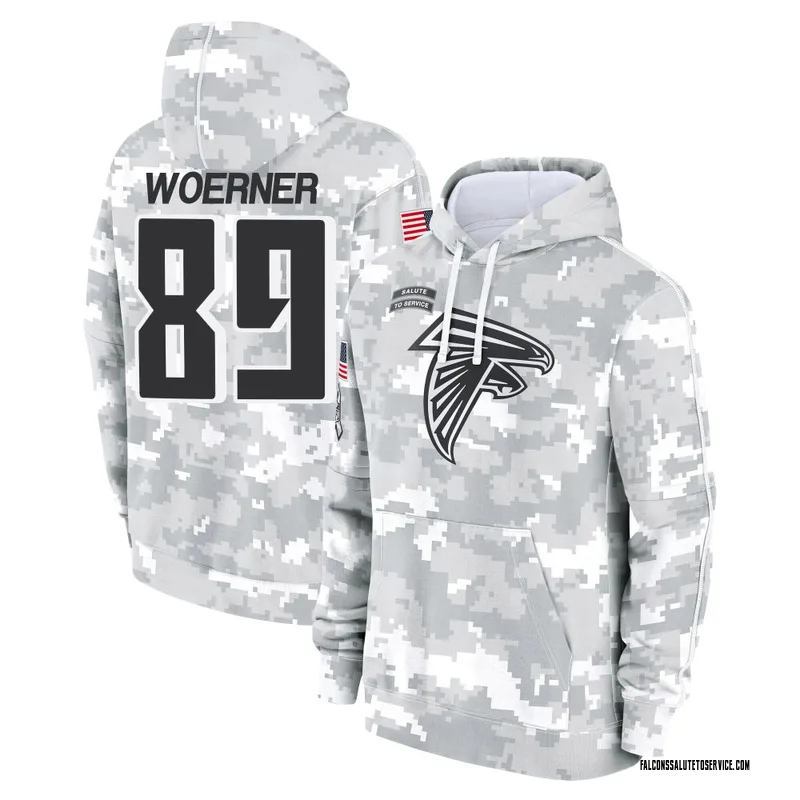Youth Charlie Woerner Atlanta Falcons Camo Arctic 2024 Salute to Service Club Fleece Pullover Hoodie