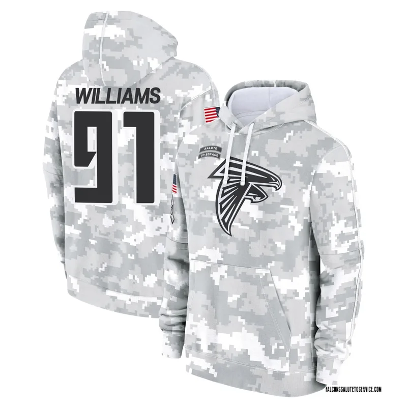 Youth Chris Williams Atlanta Falcons Camo Arctic 2024 Salute to Service Club Fleece Pullover Hoodie