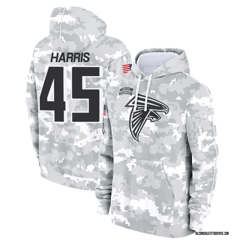 Youth Christian Harris Atlanta Falcons Camo Arctic 2024 Salute to Service Club Fleece Pullover Hoodie