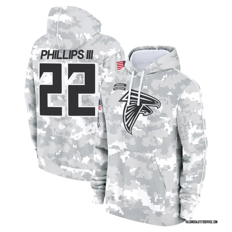 Youth Clark Phillips III Atlanta Falcons Camo Arctic 2024 Salute to Service Club Fleece Pullover Hoodie