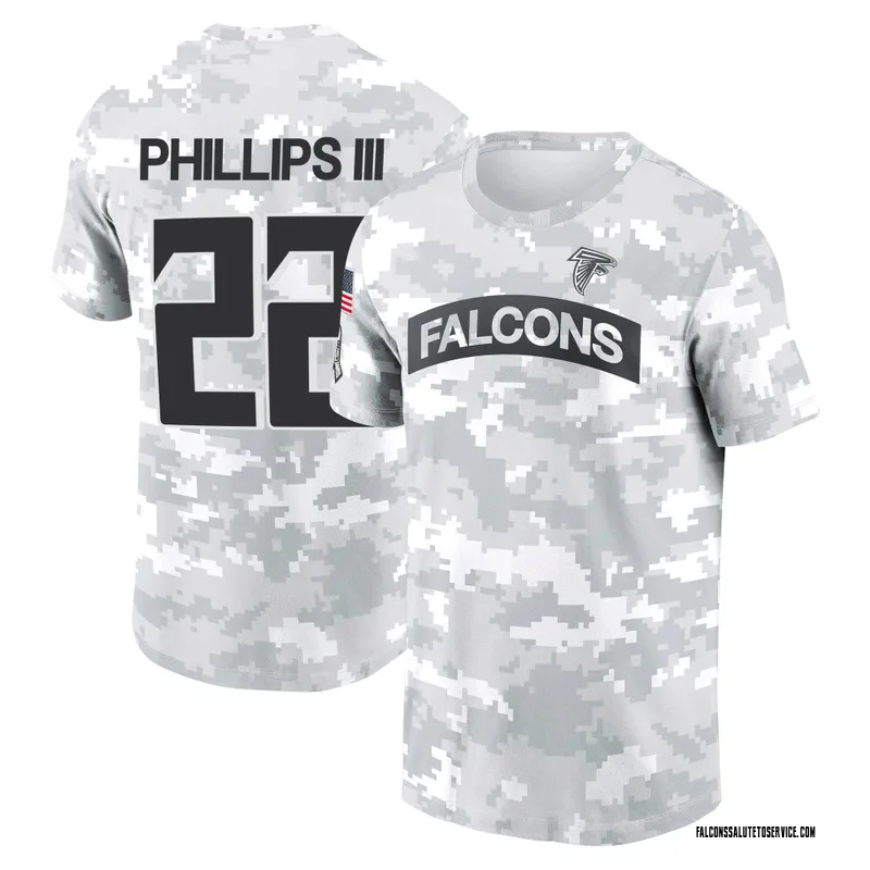 Youth Clark Phillips III Atlanta Falcons Camo Arctic 2024 Salute to Service Performance T-Shirt