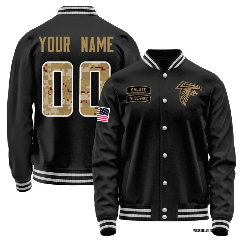 Youth Custom Atlanta Falcons Black Salute to Service Sideline Performance Jacket