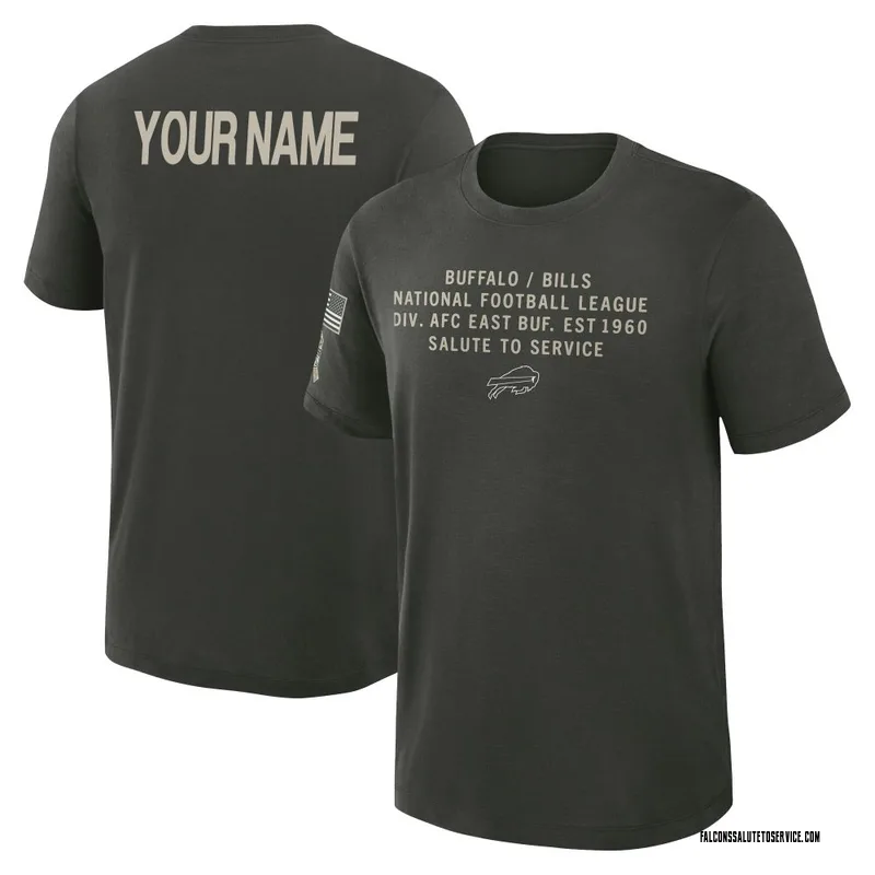 Youth Custom Atlanta Falcons Green Dark/ 2025 Salute to Service Sideline Slub T-Shirt