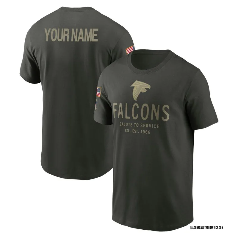 Youth Custom Atlanta Falcons Green Forest/ 2025 Salute to Service Sideline Primary Edge T-Shirt
