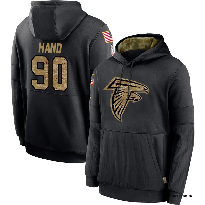 Youth Da'Shawn Hand Atlanta Falcons Black 2020 Salute to Service Sideline Performance Pullover Hoodie