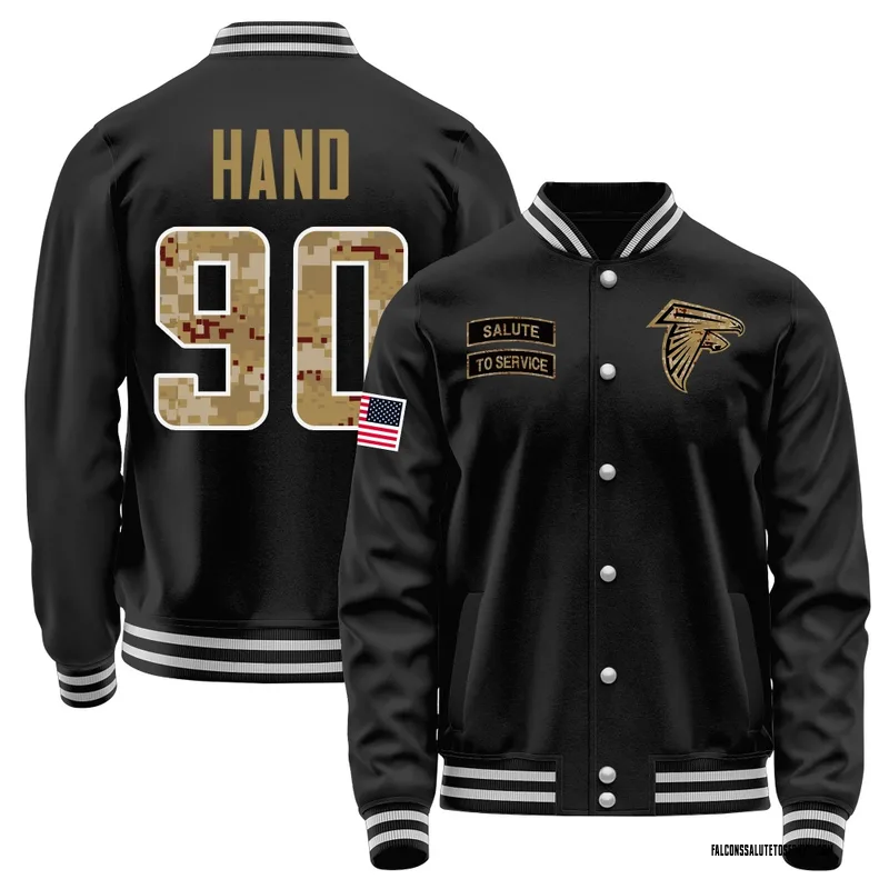 Youth Da'Shawn Hand Atlanta Falcons Black Salute to Service Sideline Performance Jacket