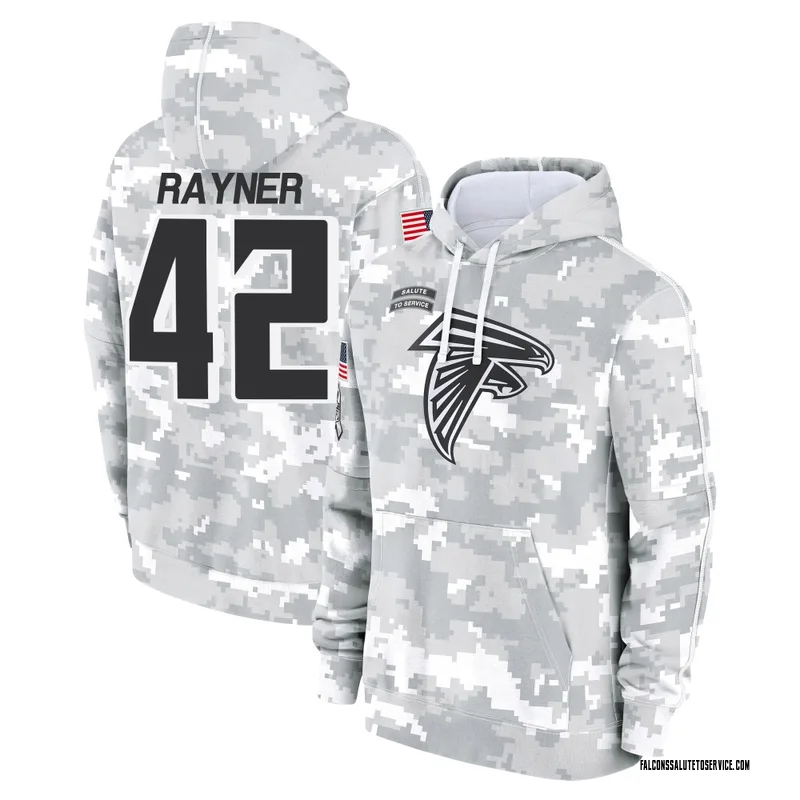 Youth Daveren Rayner Atlanta Falcons Camo Arctic 2024 Salute to Service Club Fleece Pullover Hoodie