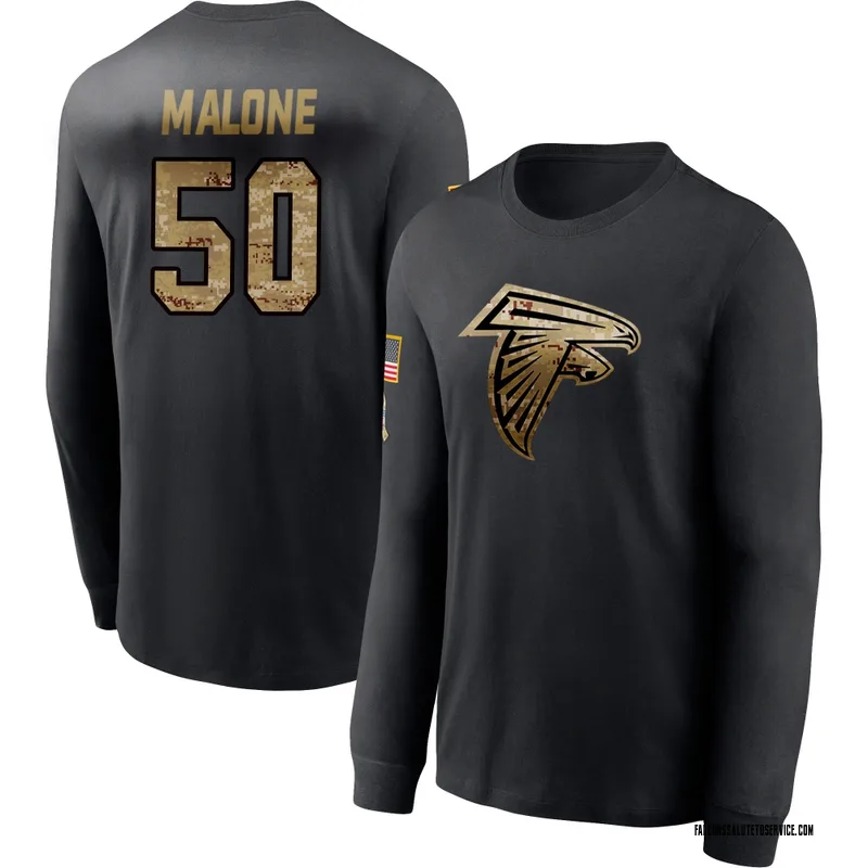 Youth DeAngelo Malone Atlanta Falcons Black 2020 Salute To Service Sideline Performance Long Sleeve T-Shirt