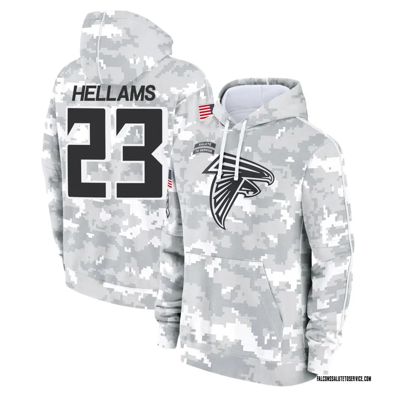 Youth DeMarcco Hellams Atlanta Falcons Camo Arctic 2024 Salute to Service Club Fleece Pullover Hoodie