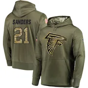 Youth Deion Sanders Atlanta Falcons Olive Salute to Service Pullover Hoodie