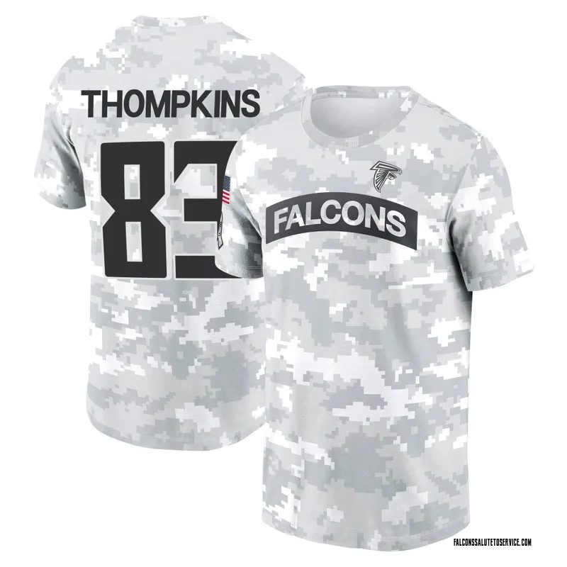 Youth Deven Thompkins Atlanta Falcons Camo Arctic 2024 Salute to Service Performance T-Shirt