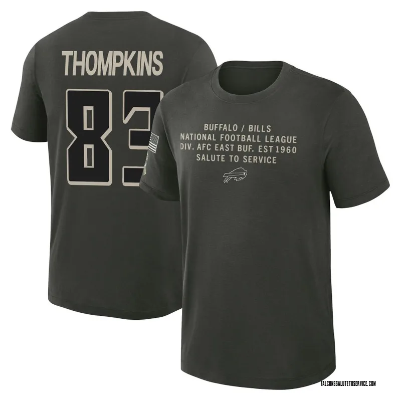 Youth Deven Thompkins Atlanta Falcons Green Dark/ 2025 Salute to Service Sideline Slub T-Shirt