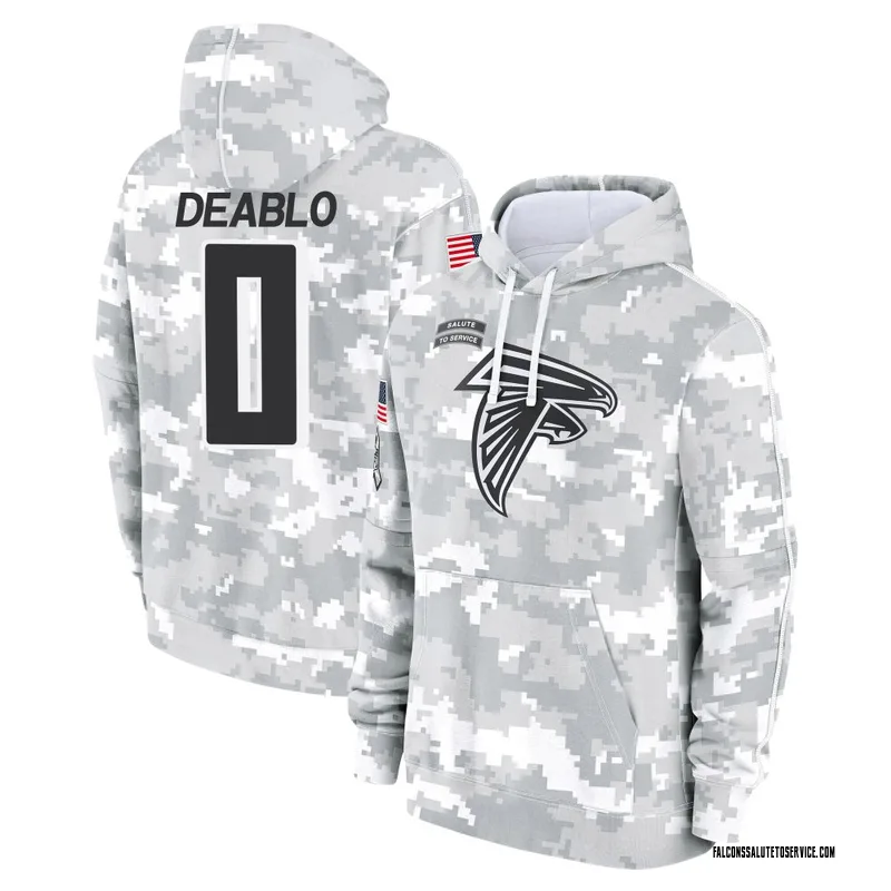 Youth Divine Deablo Atlanta Falcons Camo Arctic 2024 Salute to Service Club Fleece Pullover Hoodie