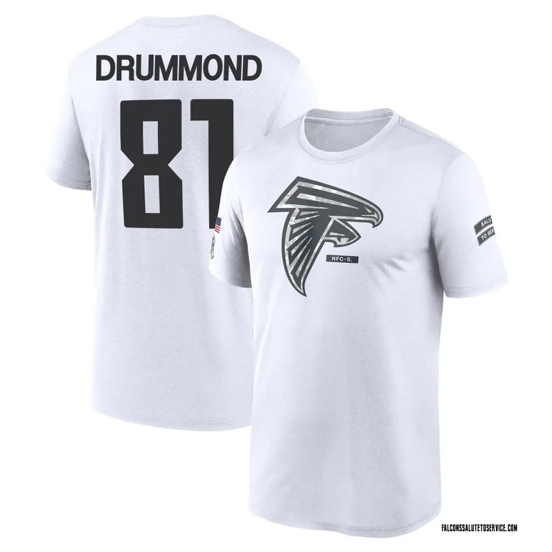 Youth Dylan Drummond Atlanta Falcons Legend White 2024 Salute to Service Performance T-Shirt