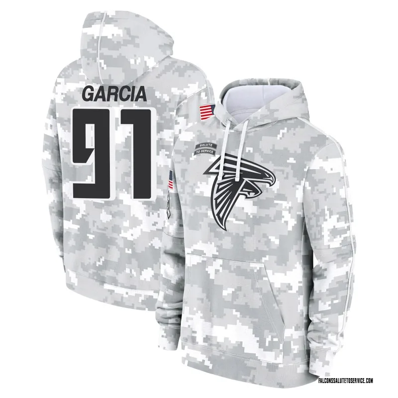 Youth Elijah Garcia Atlanta Falcons Camo Arctic 2024 Salute to Service Club Fleece Pullover Hoodie