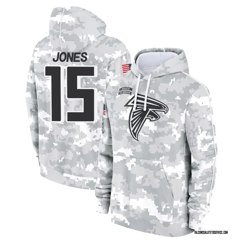 Youth Emory Jones Atlanta Falcons Camo Arctic 2024 Salute to Service Club Fleece Pullover Hoodie