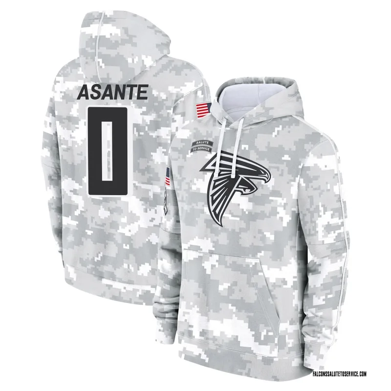 Youth Eugene Asante Atlanta Falcons Camo Arctic 2024 Salute to Service Club Fleece Pullover Hoodie