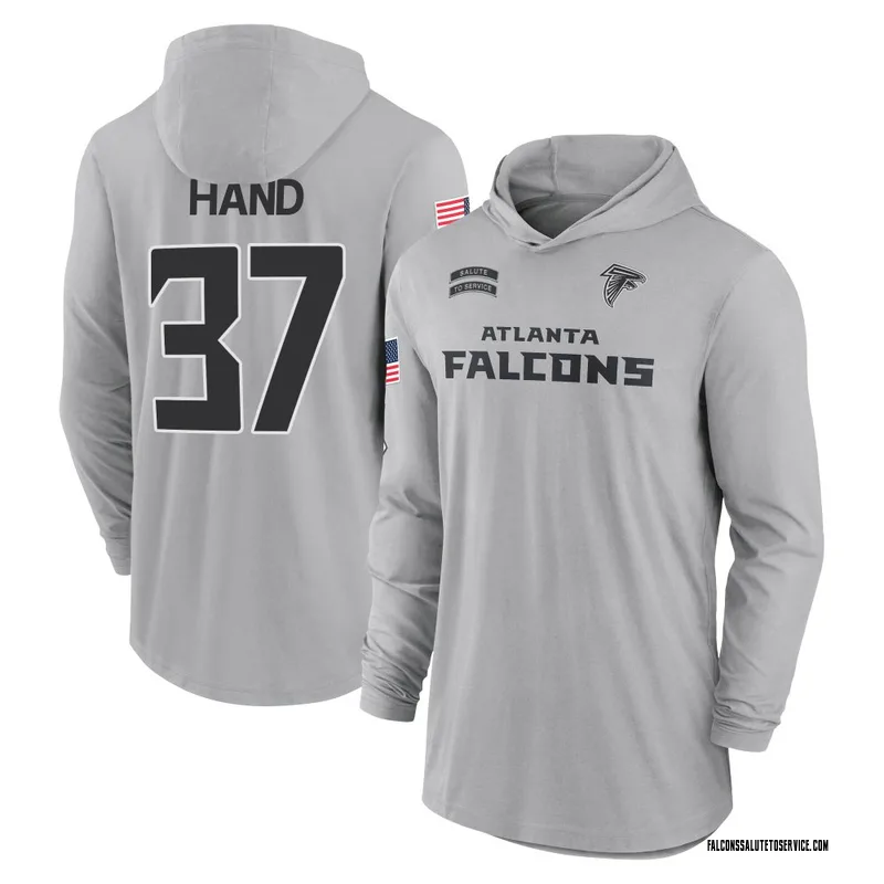 Youth Harrison Hand Atlanta Falcons Gray 2024 Salute to Service Lightweight Performance Long Sleeve Hooded T-Shirt