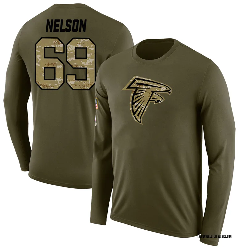 Youth Jack Nelson Atlanta Falcons Legend Olive Salute to Service Sideline Long Sleeve T-Shirt