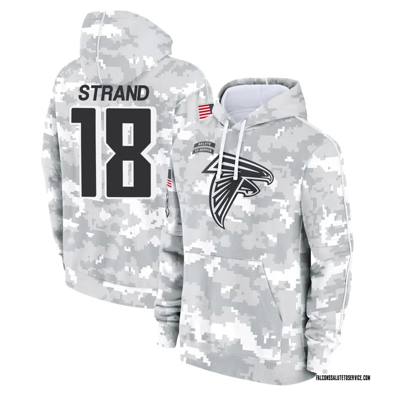 Youth Jack Strand Atlanta Falcons Camo Arctic 2024 Salute to Service Club Fleece Pullover Hoodie