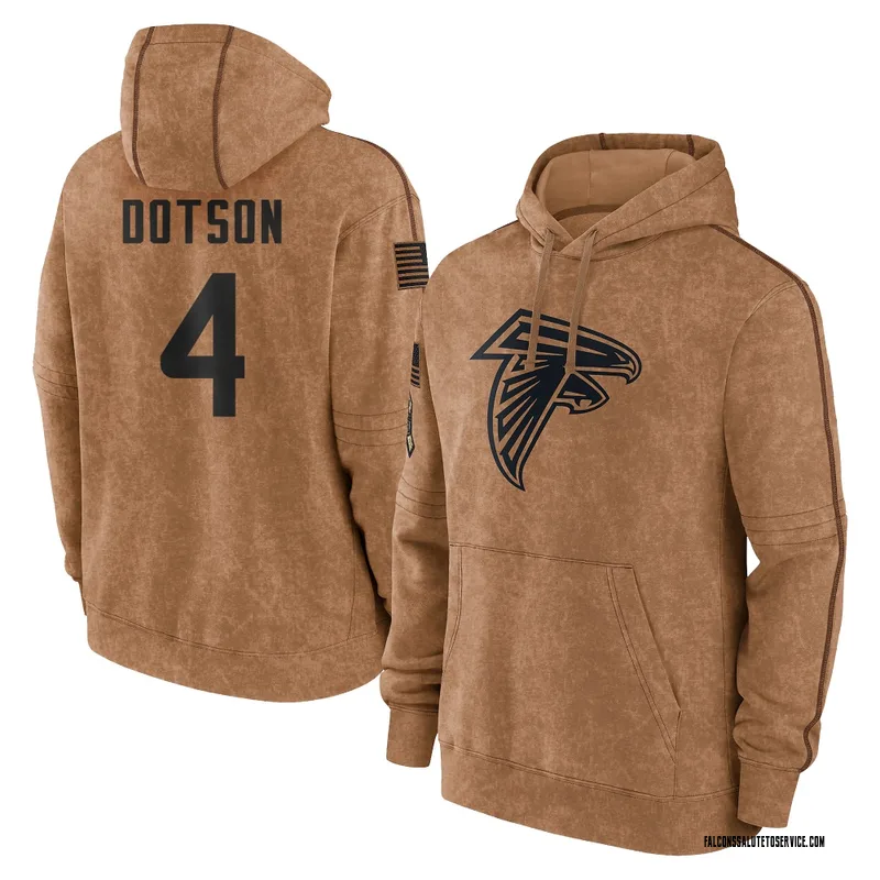 Youth Jahan Dotson Atlanta Falcons Brown 2023 Salute To Service Club Pullover Hoodie