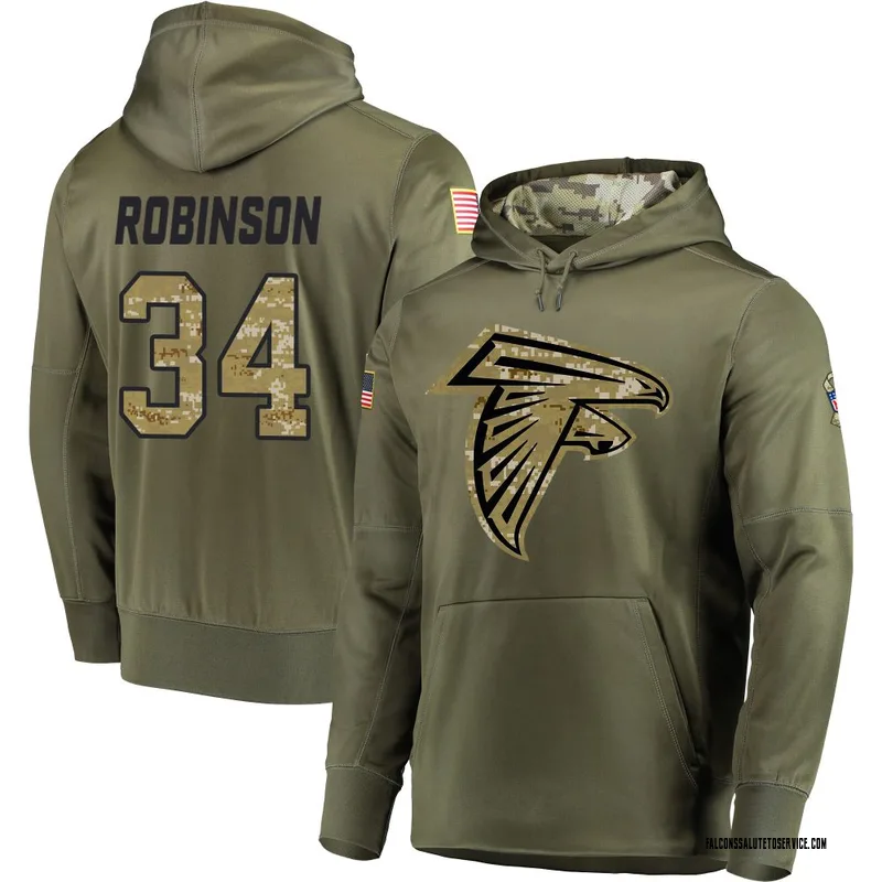 Youth Jammie Robinson Atlanta Falcons Olive Salute to Service Pullover Hoodie