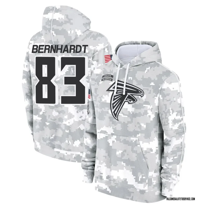 Youth Jared Bernhardt Atlanta Falcons Camo Arctic 2024 Salute to Service Club Fleece Pullover Hoodie