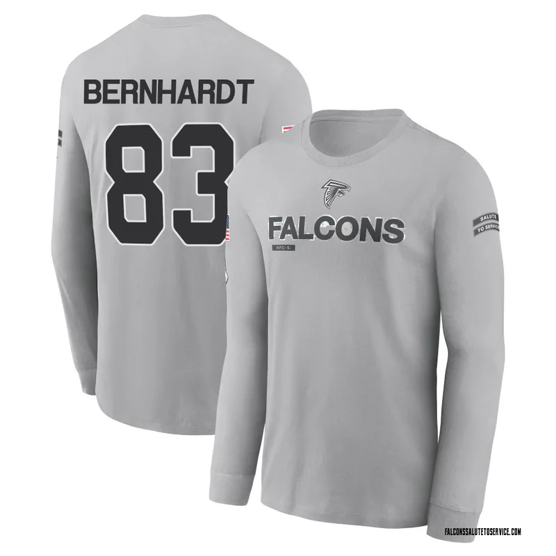 Youth Jared Bernhardt Atlanta Falcons Gray 2024 Salute to Service Long Sleeve T-Shirt