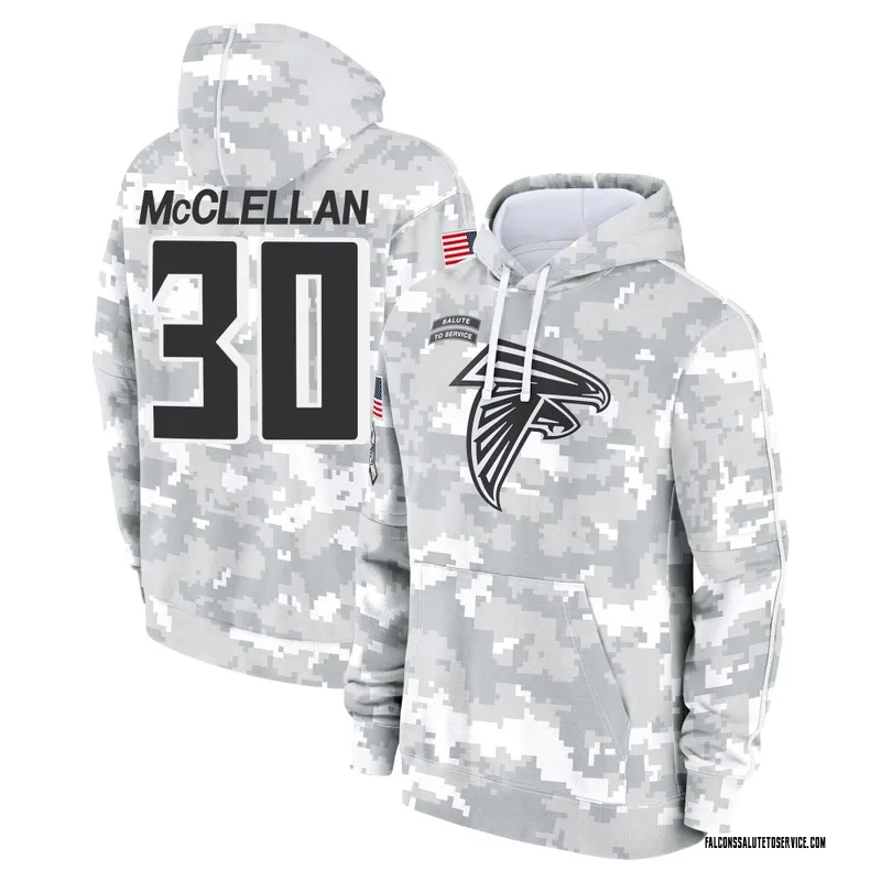 Youth Jase McClellan Atlanta Falcons Camo Arctic 2024 Salute to Service Club Fleece Pullover Hoodie