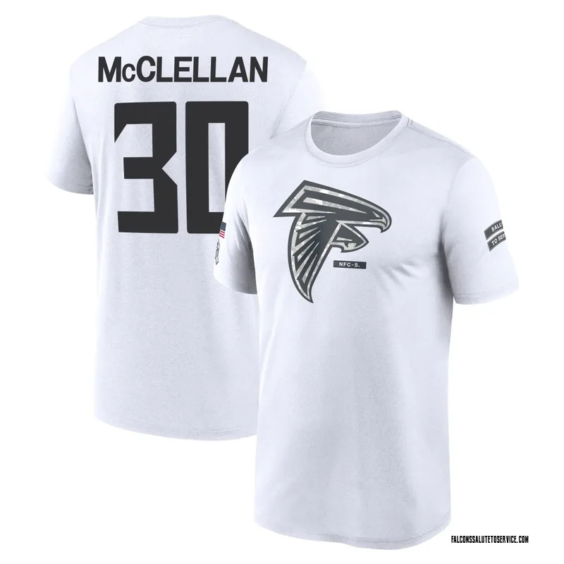 Youth Jase McClellan Atlanta Falcons Legend White 2024 Salute to Service Performance T-Shirt