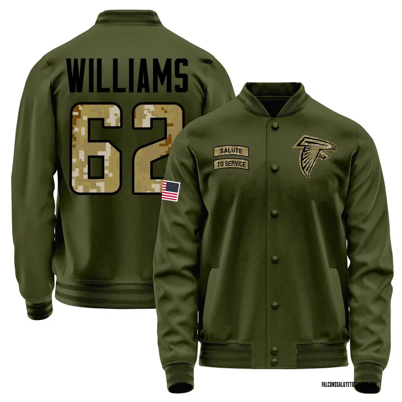 Youth Jordan Williams Atlanta Falcons Olive Salute to Service Sideline Performance Jacket