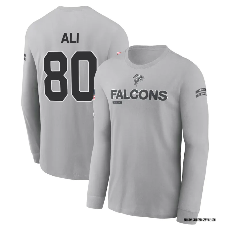 Youth Josh Ali Atlanta Falcons Gray 2024 Salute to Service Long Sleeve T-Shirt