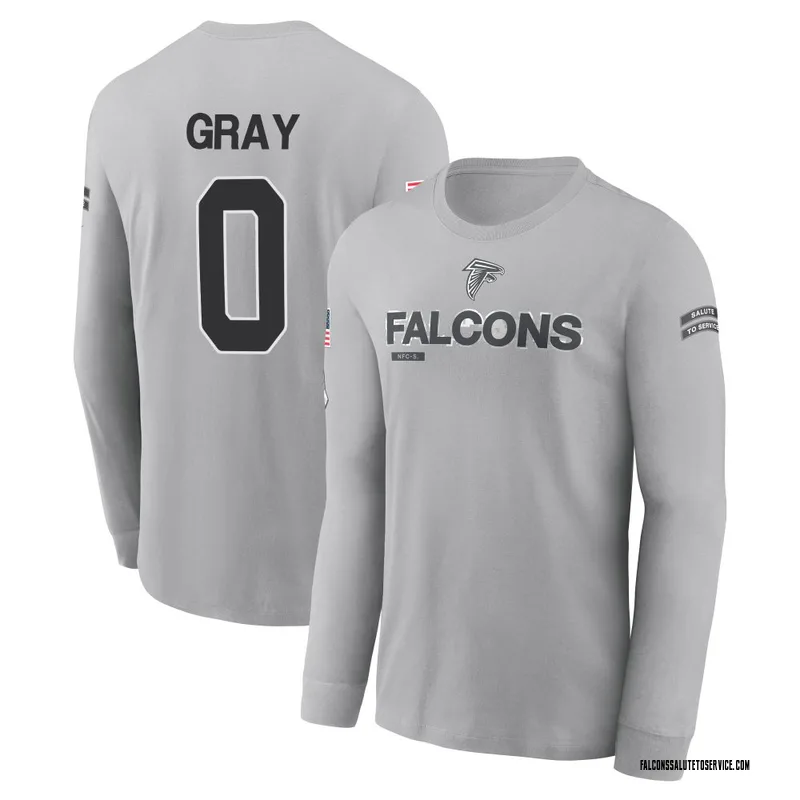 Youth Joshua Gray Atlanta Falcons Gray 2024 Salute to Service Long Sleeve T-Shirt