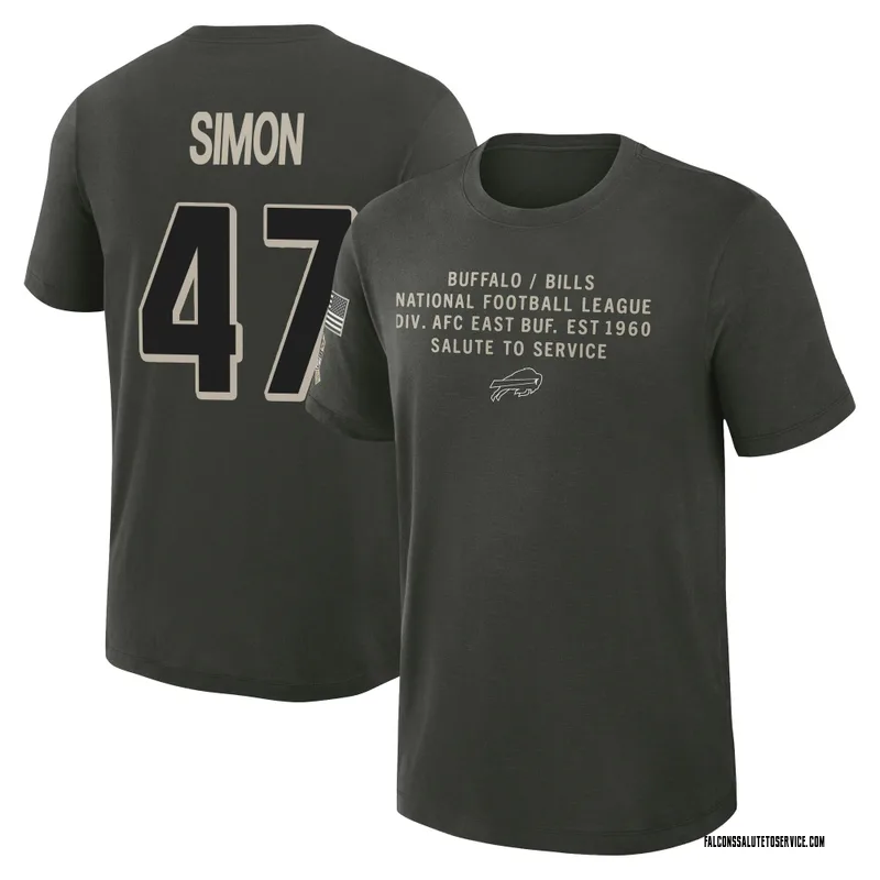 Youth Joshua Simon Atlanta Falcons Green Dark/ 2025 Salute to Service Sideline Slub T-Shirt