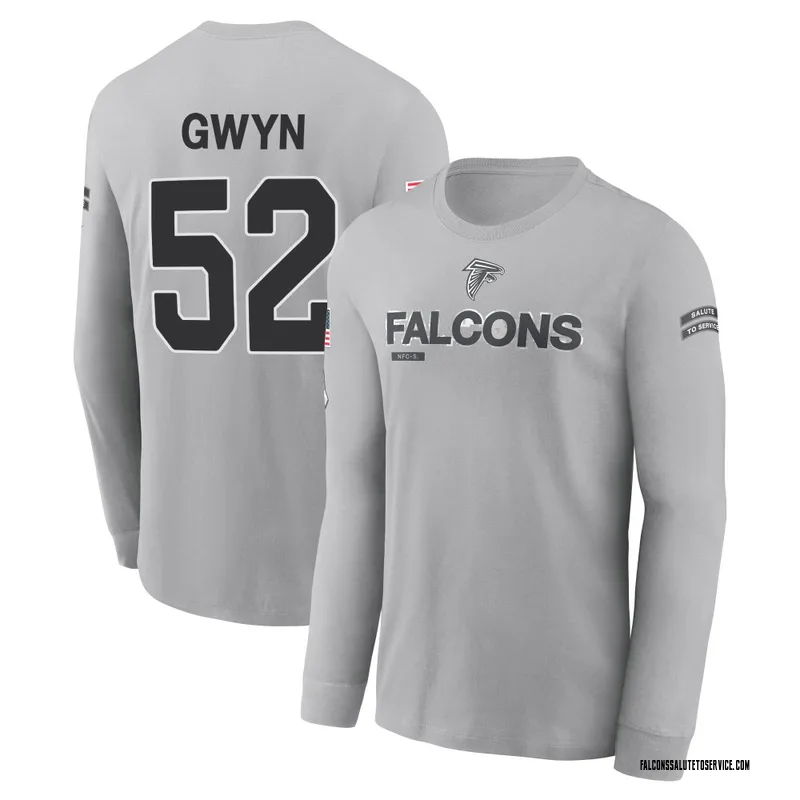 Youth Jovaughn Gwyn Atlanta Falcons Gray 2024 Salute to Service Long Sleeve T-Shirt