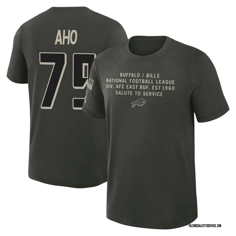 Youth Junior Aho Atlanta Falcons Green Dark/ 2025 Salute to Service Sideline Slub T-Shirt