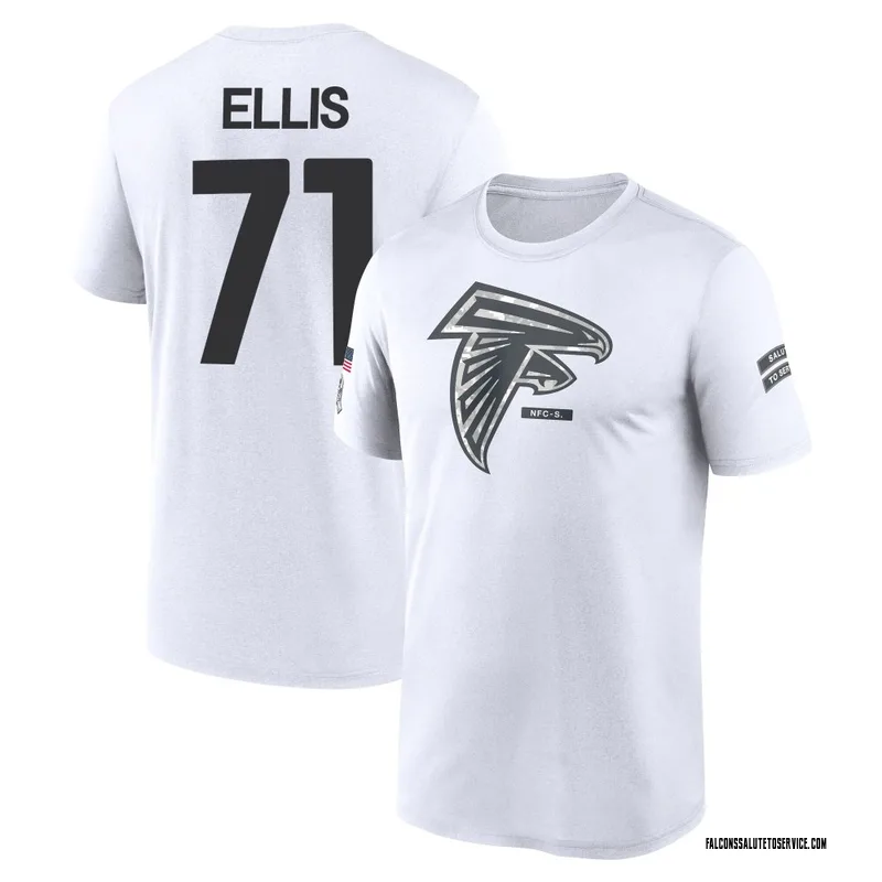 Youth Justin Ellis Atlanta Falcons Legend White 2024 Salute to Service Performance T-Shirt