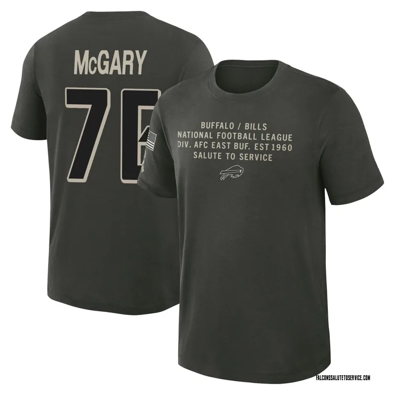 Youth Kaleb McGary Atlanta Falcons Green Dark/ 2025 Salute to Service Sideline Slub T-Shirt