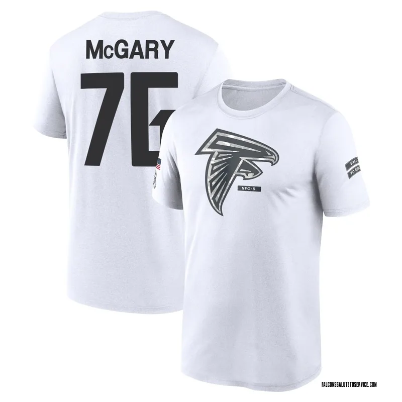 Youth Kaleb McGary Atlanta Falcons Legend White 2024 Salute to Service Performance T-Shirt