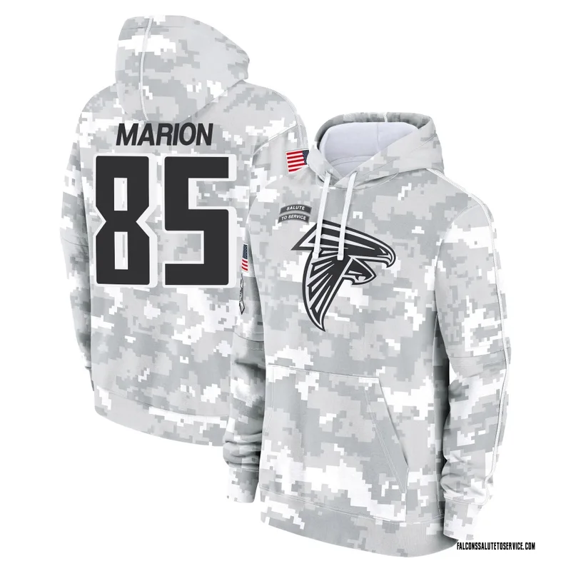 Youth Keelan Marion Atlanta Falcons Camo Arctic 2024 Salute to Service Club Fleece Pullover Hoodie